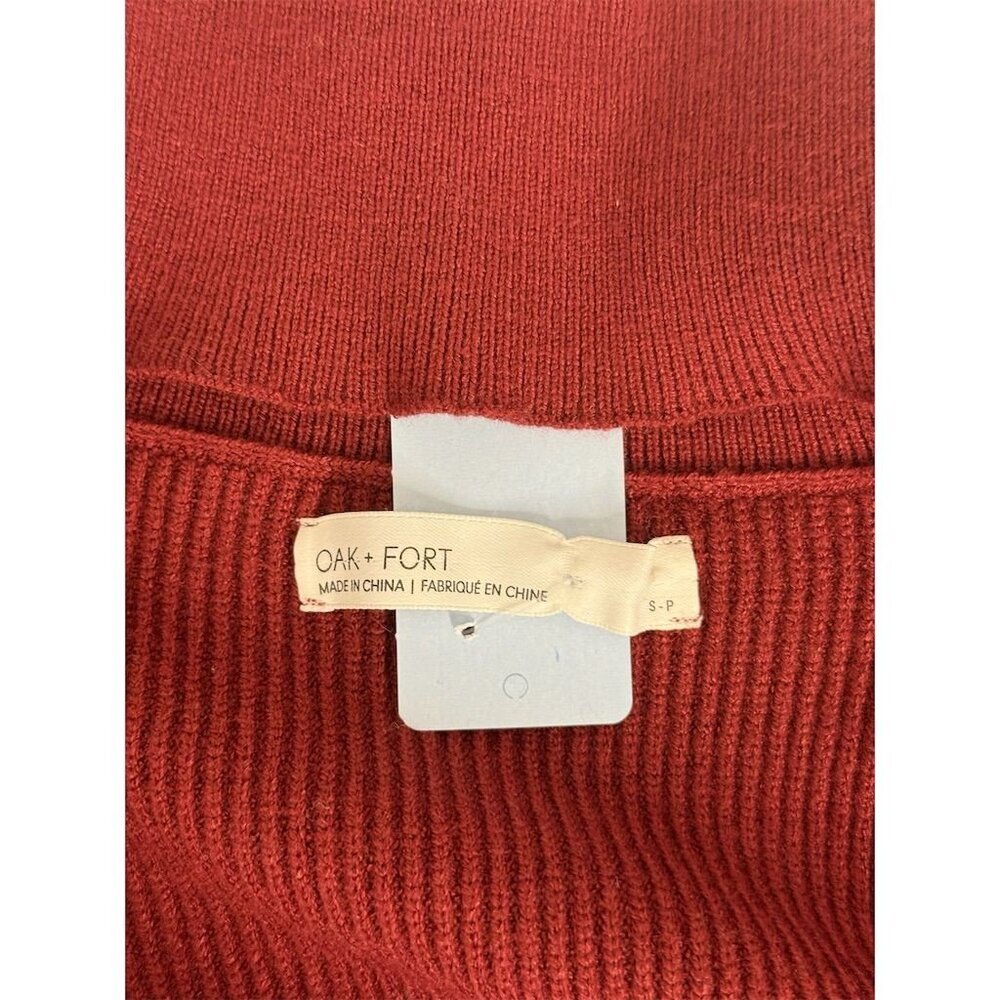 Oak + Fort Women's Red High Neck Knit Sweater Size S Casual Pullover Burgandy - Picture 5 of 6